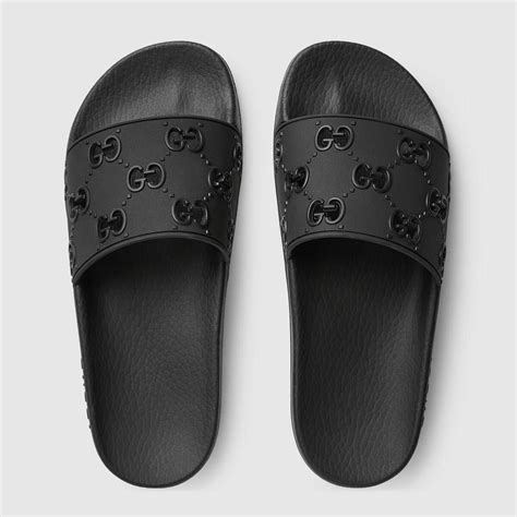 gucci women black slides|gucci slides women price.